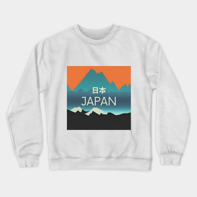 Japanese Mountains Crewneck Sweatshirt by DoodleWear